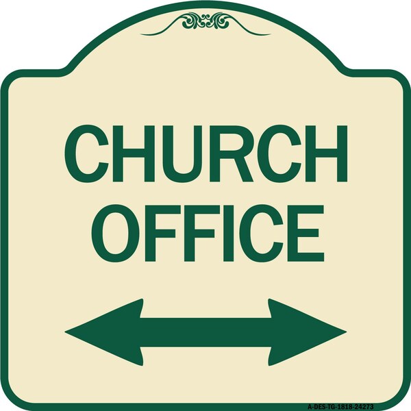 Church Parking W/ Bidirectional Arrow Heavy-Gauge Aluminum Sign, 18" x 18", TG-1818-24273